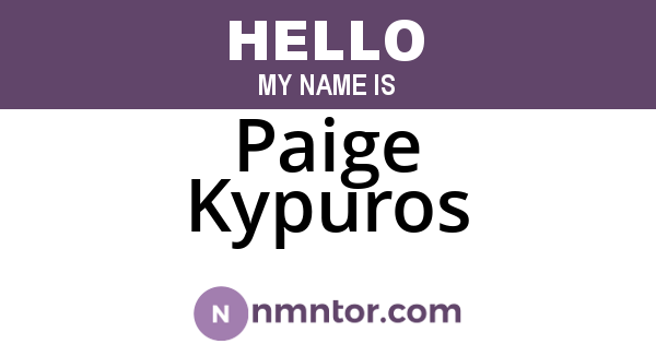 Paige Kypuros