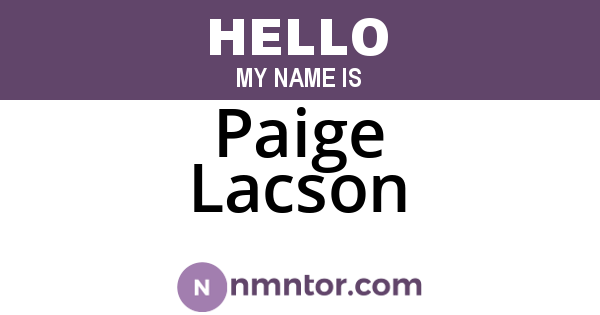 Paige Lacson