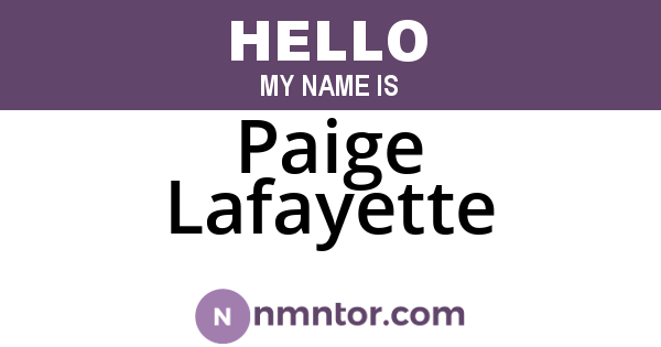 Paige Lafayette