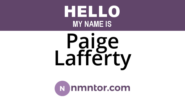 Paige Lafferty