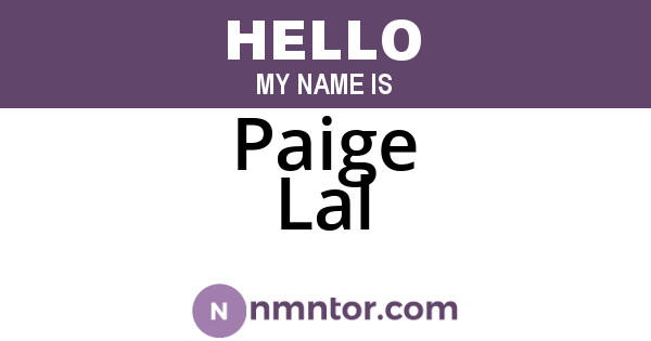 Paige Lal