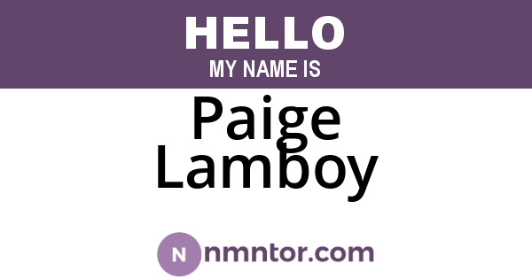 Paige Lamboy