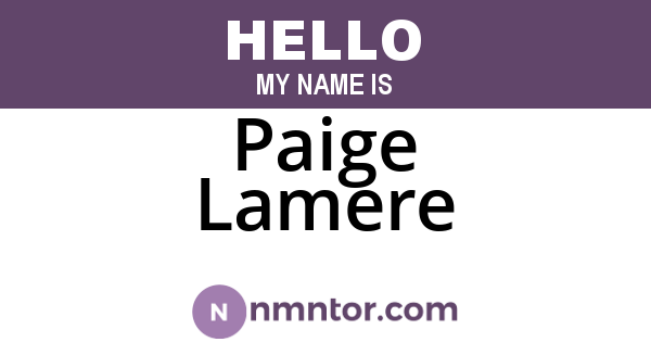 Paige Lamere