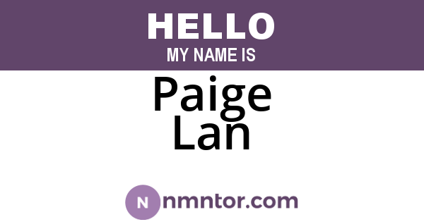 Paige Lan