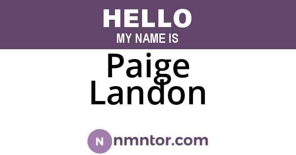 Paige Landon
