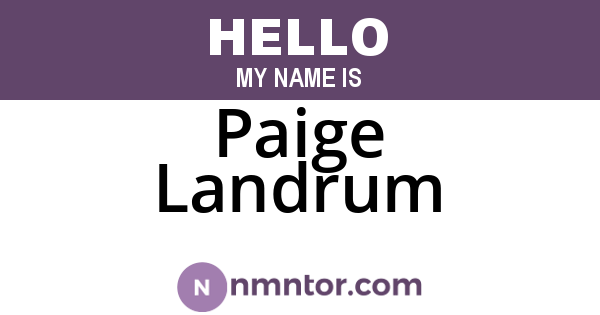 Paige Landrum