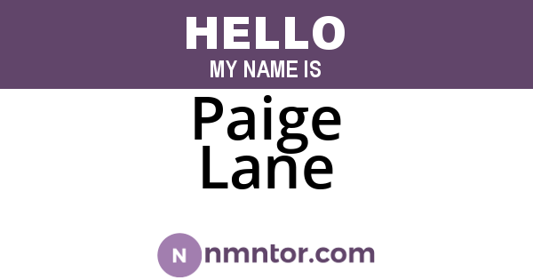 Paige Lane