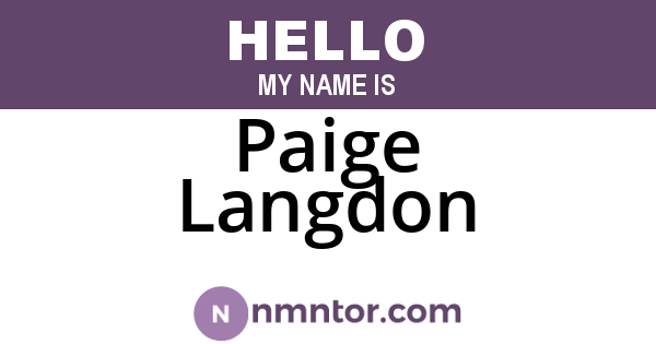 Paige Langdon