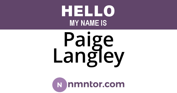 Paige Langley