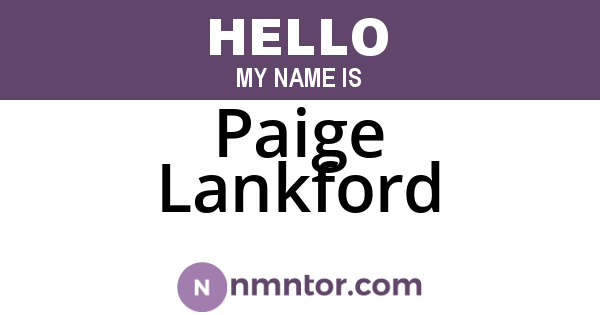 Paige Lankford