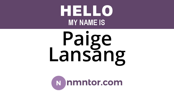 Paige Lansang