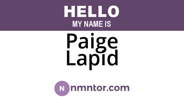 Paige Lapid