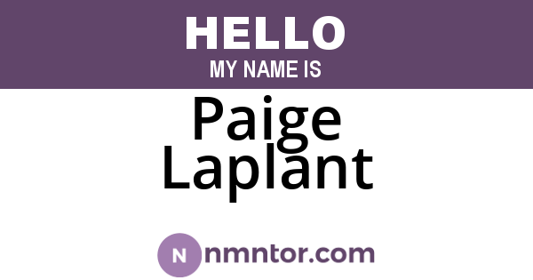 Paige Laplant