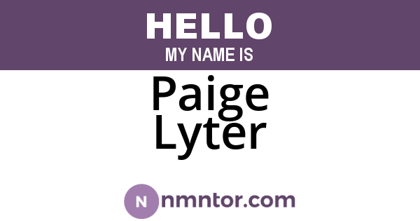 Paige Lyter