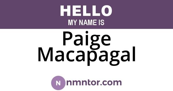 Paige Macapagal