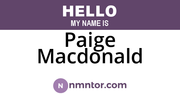 Paige Macdonald