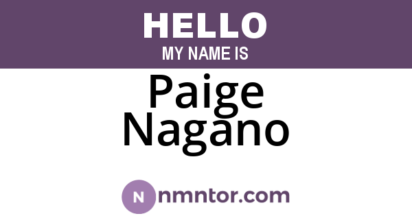 Paige Nagano