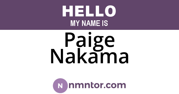Paige Nakama