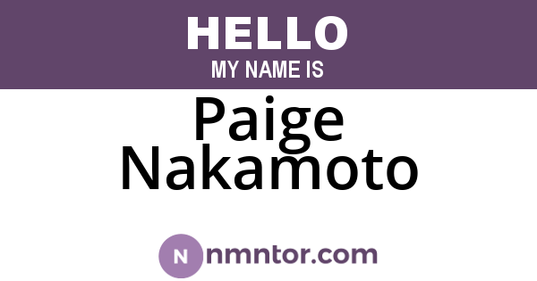 Paige Nakamoto