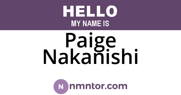 Paige Nakanishi