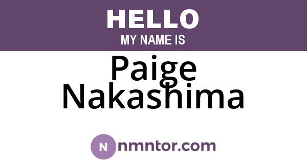 Paige Nakashima