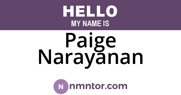 Paige Narayanan