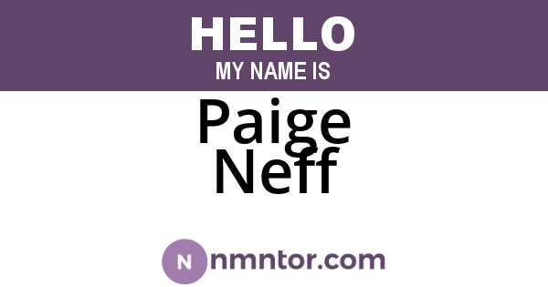 Paige Neff