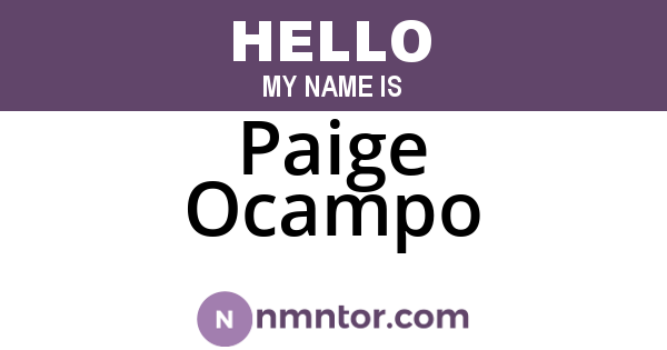 Paige Ocampo