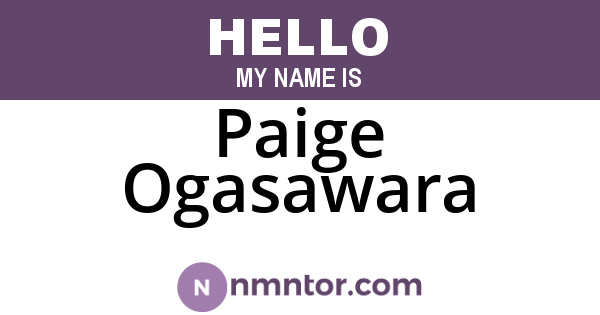 Paige Ogasawara