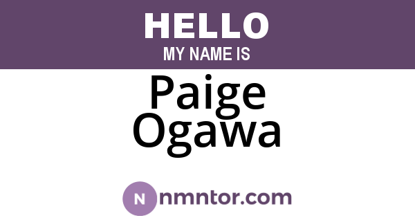 Paige Ogawa
