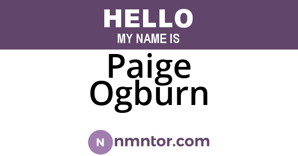 Paige Ogburn