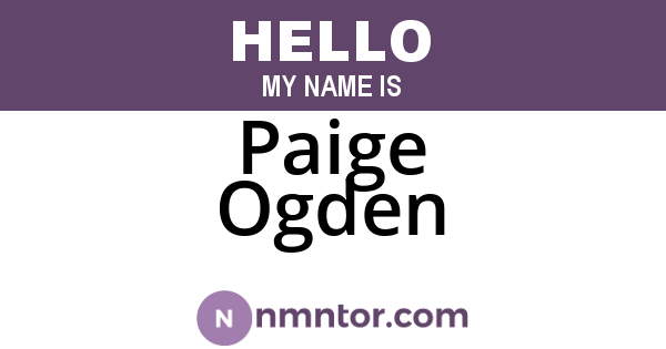 Paige Ogden