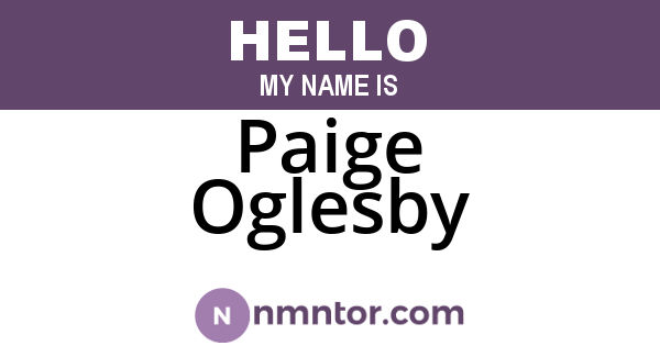 Paige Oglesby