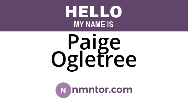 Paige Ogletree