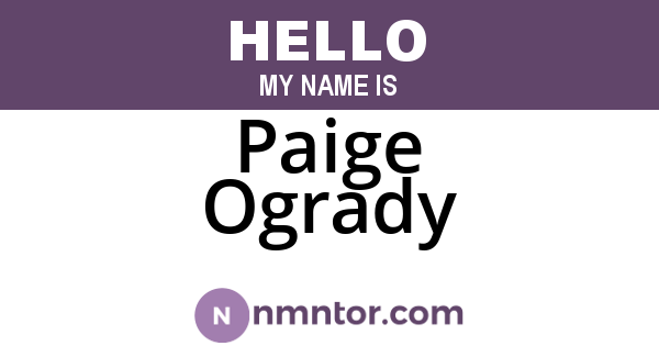 Paige Ogrady