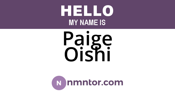 Paige Oishi