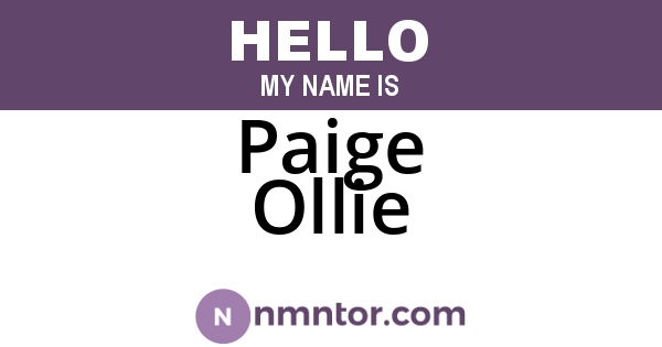 Paige Ollie