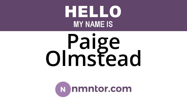 Paige Olmstead
