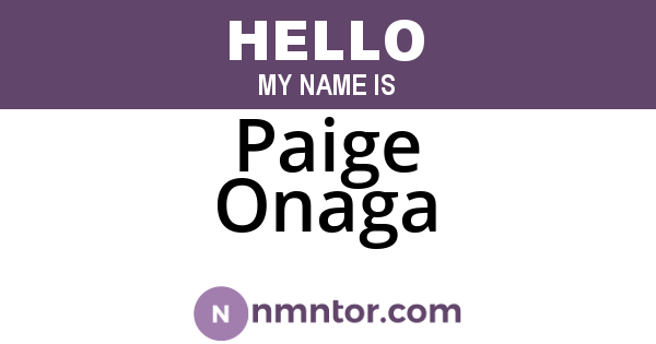 Paige Onaga