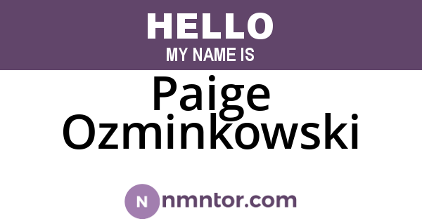 Paige Ozminkowski