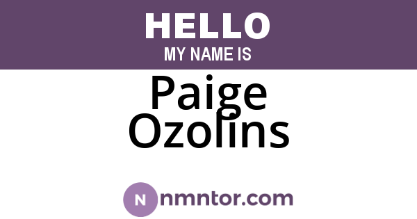 Paige Ozolins
