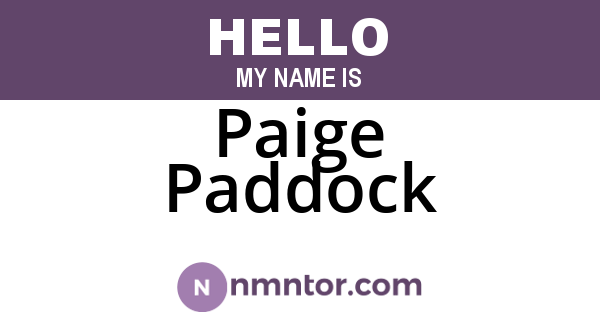 Paige Paddock
