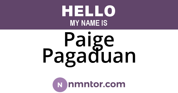 Paige Pagaduan