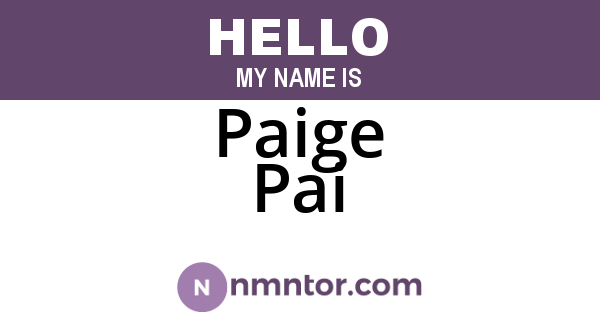 Paige Pai