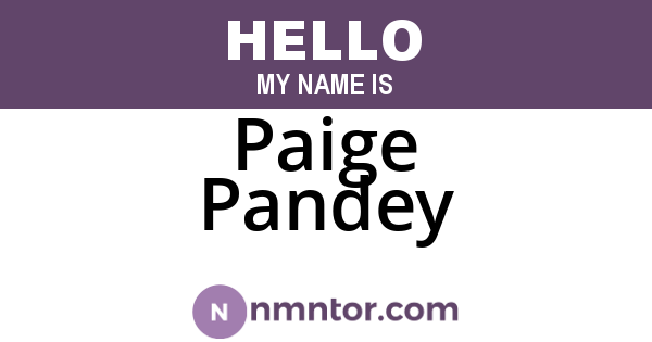 Paige Pandey