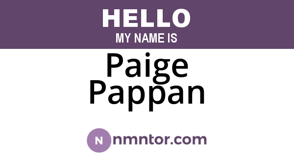 Paige Pappan