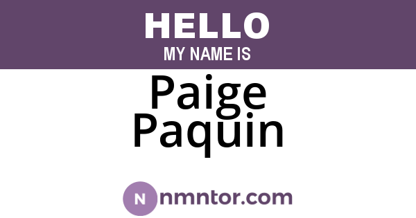 Paige Paquin