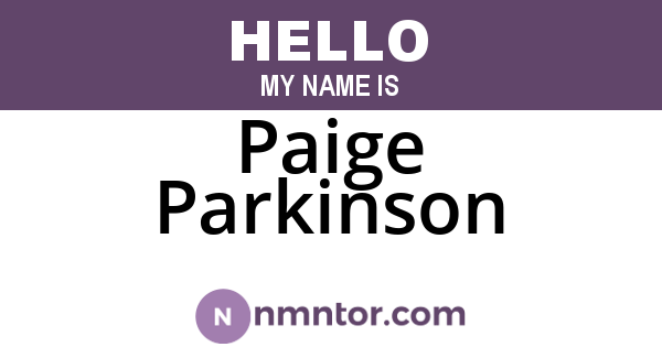 Paige Parkinson