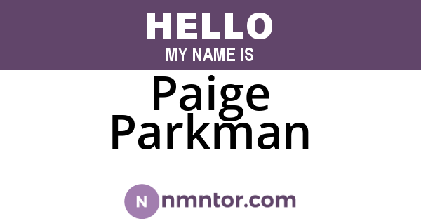Paige Parkman