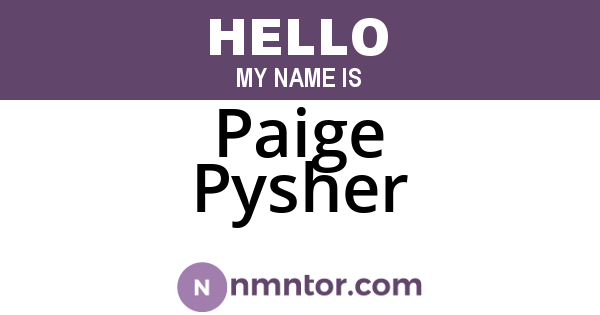Paige Pysher